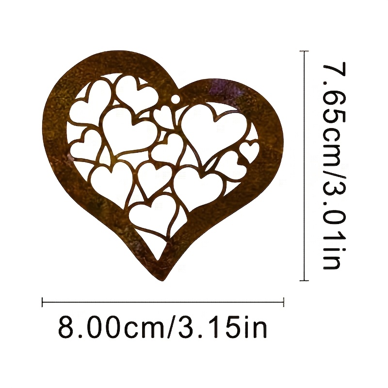 TEMU Rustic Hollow Heart Metal Ornament, Christmas Tree, Outdoor Garden Decor, Car Hanging Decoration, New Year Gift