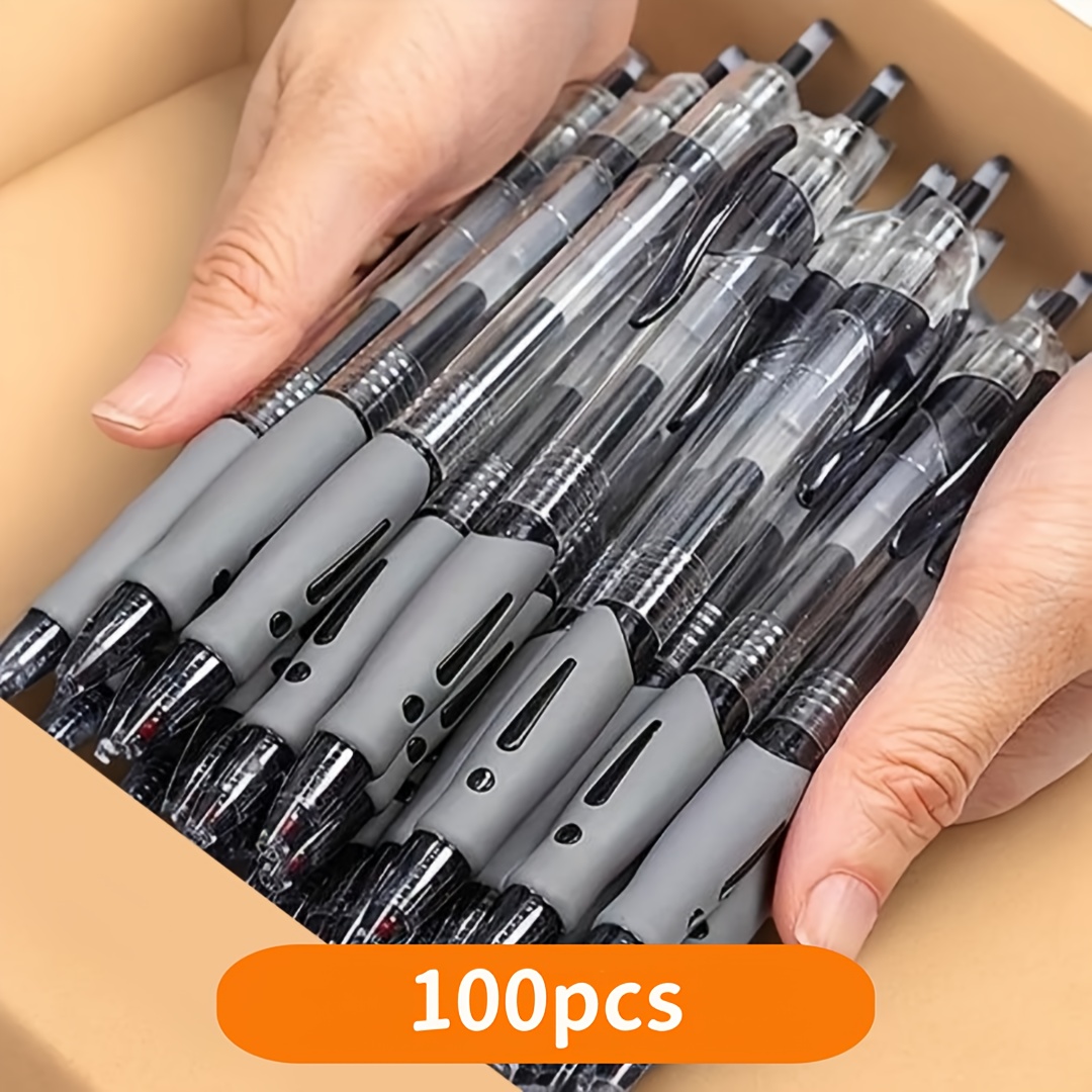 100支伸缩式凝胶笔、0.7mm黑色蓝色红色墨水凝胶笔、大容量圆珠笔，套装包括：50支凝胶笔+50支替换笔芯，适用于办公室、学校和家庭写作办公 商品详情 4