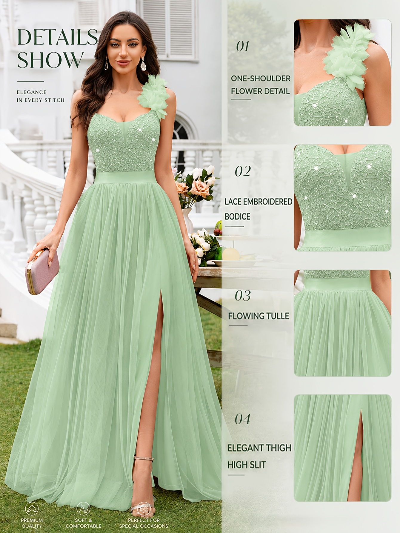 Robe Longue De Soirée Femme Bretelles Spaghetti – Dentelle, Tulle, Paillettes, Robe Maternité Élégante 2025