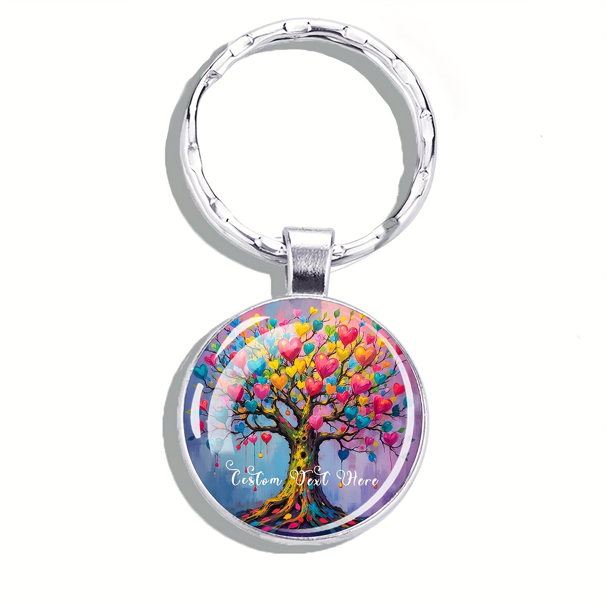 Custom Text Life Tree Keychain Personalized