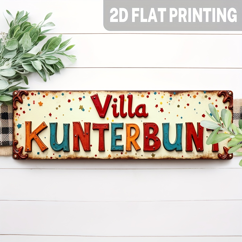 E-shop 2D Flach, 1 Stück, Rustikale Villa Holzschild Wanddekoration im Vintage-Stil für Wohnzimmer, Küche, Bauernhaus, Schlafzimmer, Büro, Dekoratives