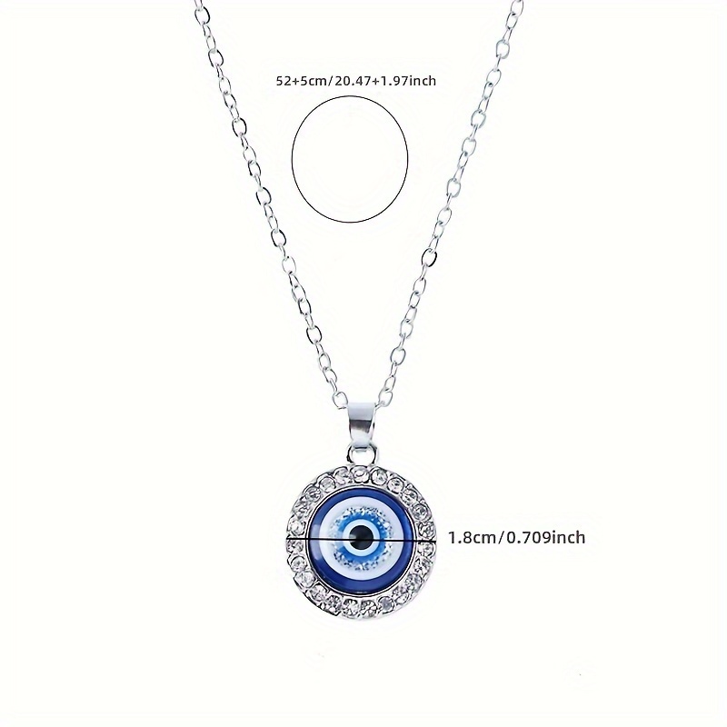 Rhinestone Devil's Eye Pendant Necklace