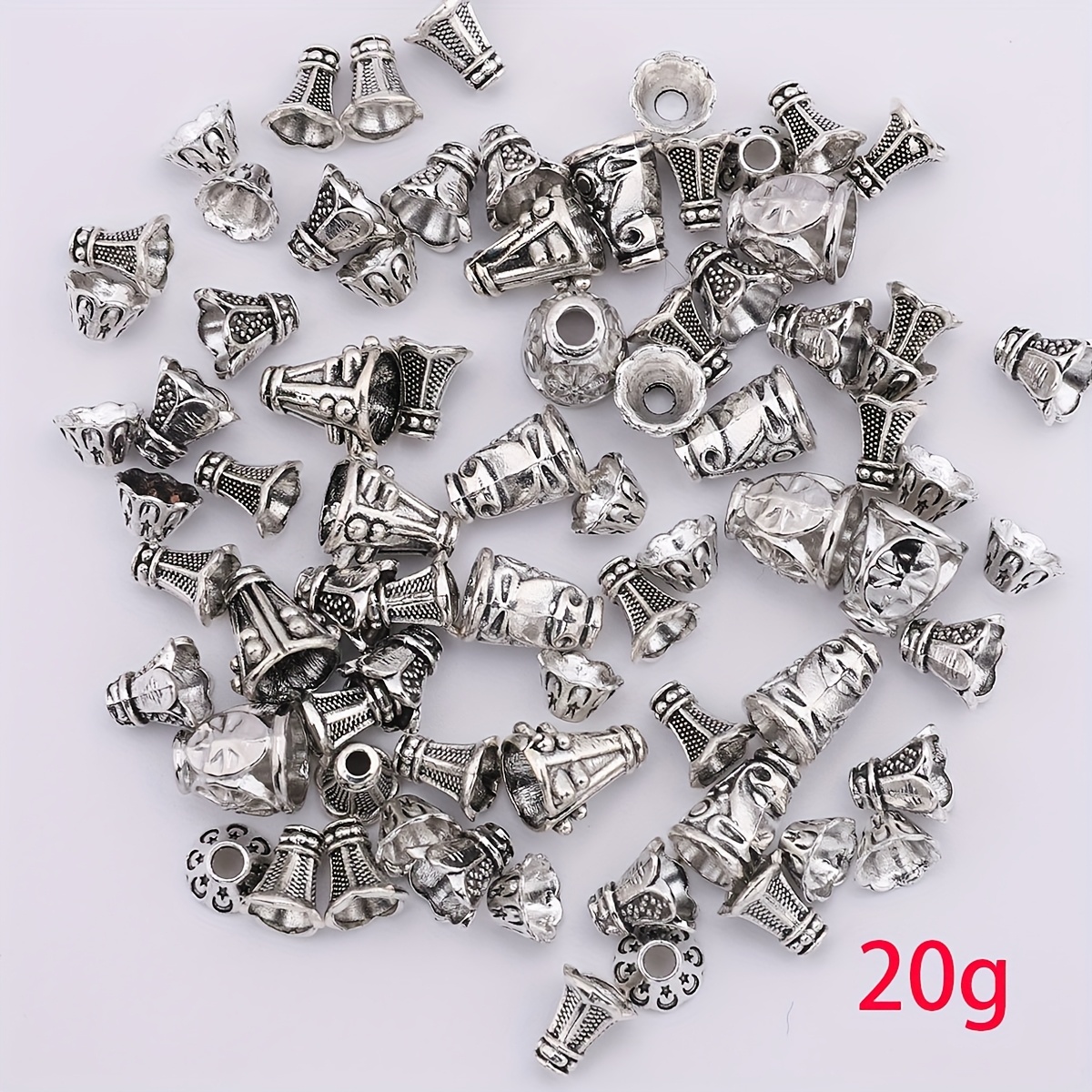 TEMU 20G 60pz per , per Perline, Distanziatori, Terminali Decorati per Orecchini, Ciondoli, Collane e Braccialetti, Realizzazione Terminali, Porta