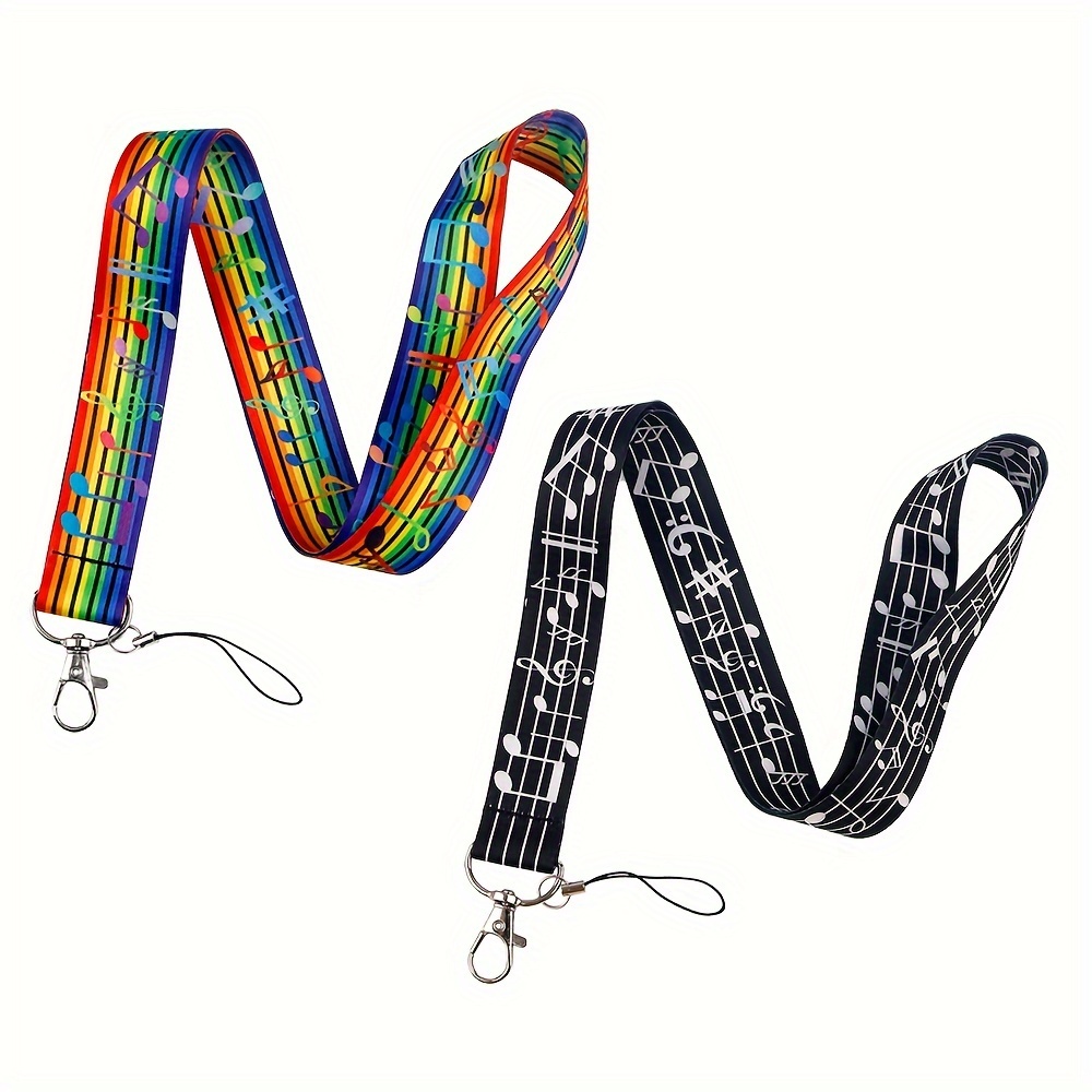 

1pc Musical Note Rainbow Cartoon Lanyard - Key Holder, Id Badge, Credit Card Pass Hang Rope, Detachable Open Loop