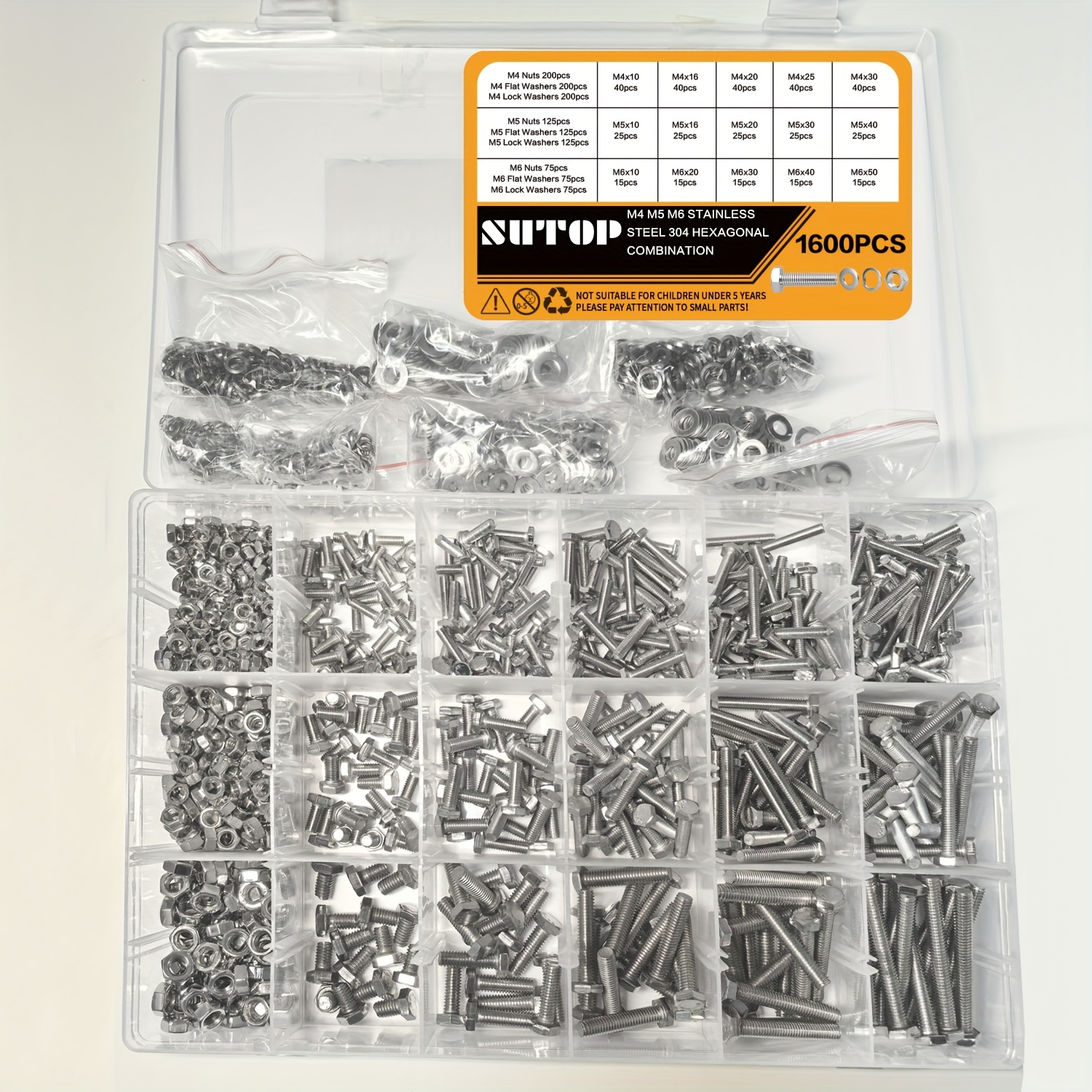 YEEZET 240PCS M5 M6 M8 Flanged Bolts And Nuts | Ubuy