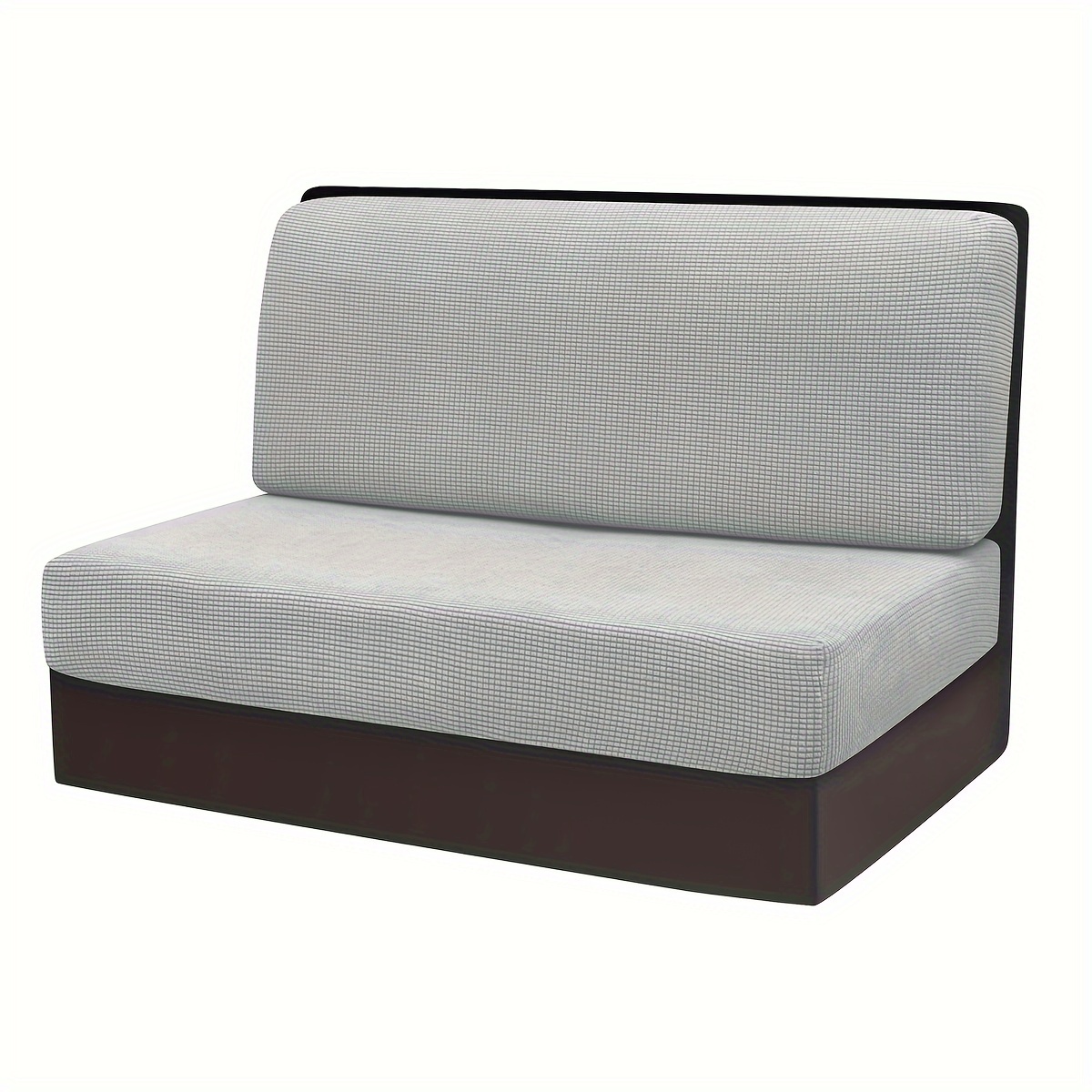 2pcs Stretch Popcorn Rv Seat Cushion Cover Set - Rv Slide-out Bench Seat And Backrest Cover Set
