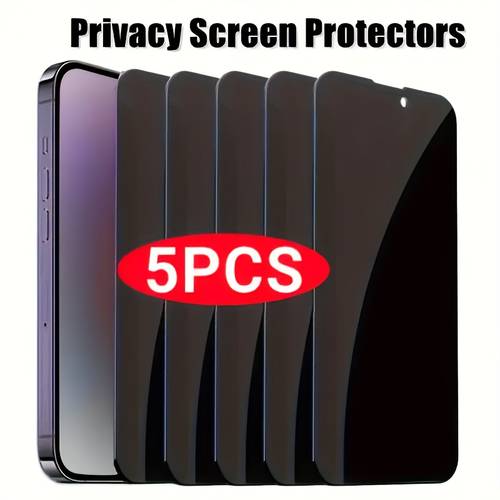 5pcs privacy protective film for iphone 16 16 pro max pro 15 plus 15 pro max tempered glass smartphone screen protector 14 14 plus 14 pro 14 pro max 13 13 pro 13 mini 13 pro max 12 12 pro 12 mini 12 pro max 11 11 pro 11 pro max