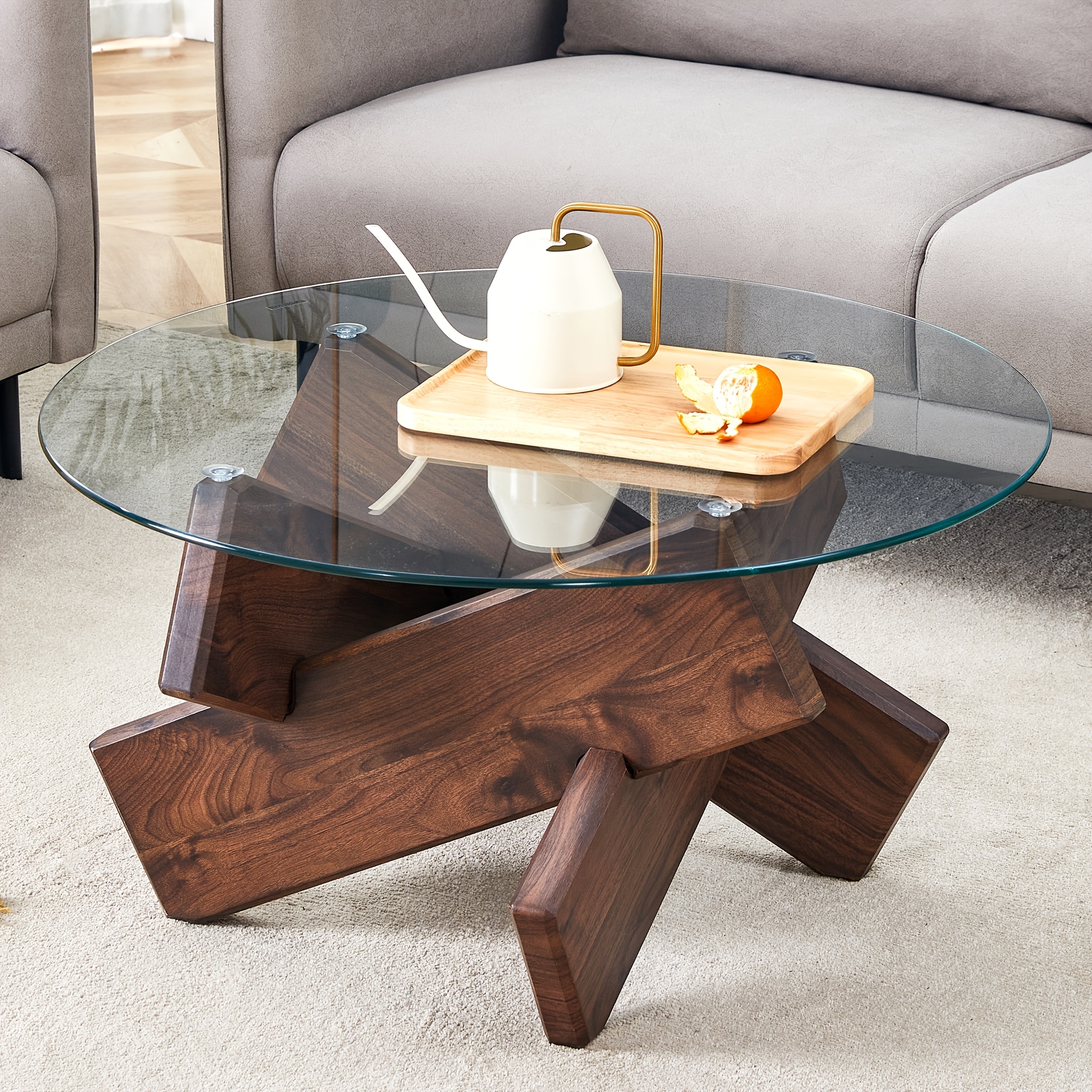 Modern Round Glass Coffee Table 33.4
