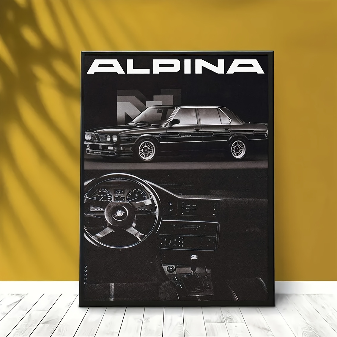 

sur toile cadre 2D Vintage Alpina Classic Car Wall Art, 12x16 pouces, numérique de haute qualité, décoration industrielle et Man Cave, convient pour , à coucher, , , , l'hôtel, , - thème d'