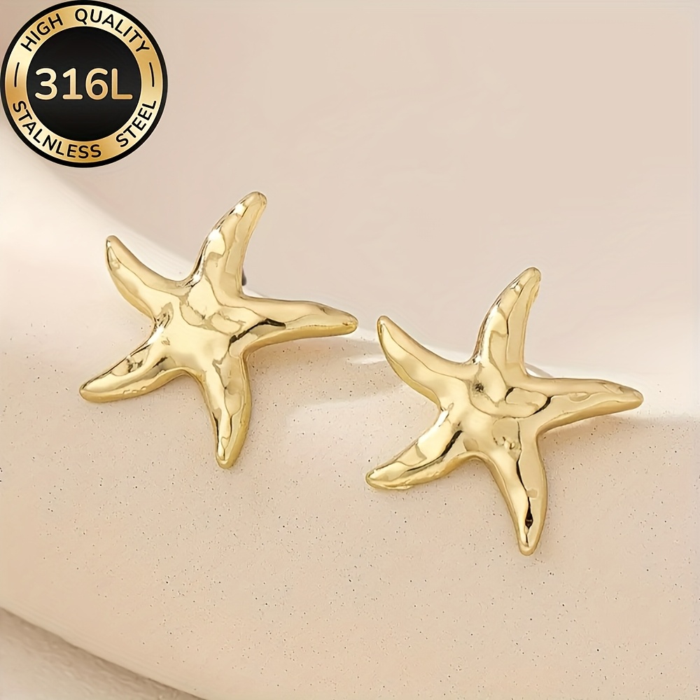 E-shop Hochwertige 316L Edelstahl Goldene Ohrringe, Hypoallergen, Verblassungsresistent, Einfach Elegant, Modische Damenohrringe für den oder Partys,