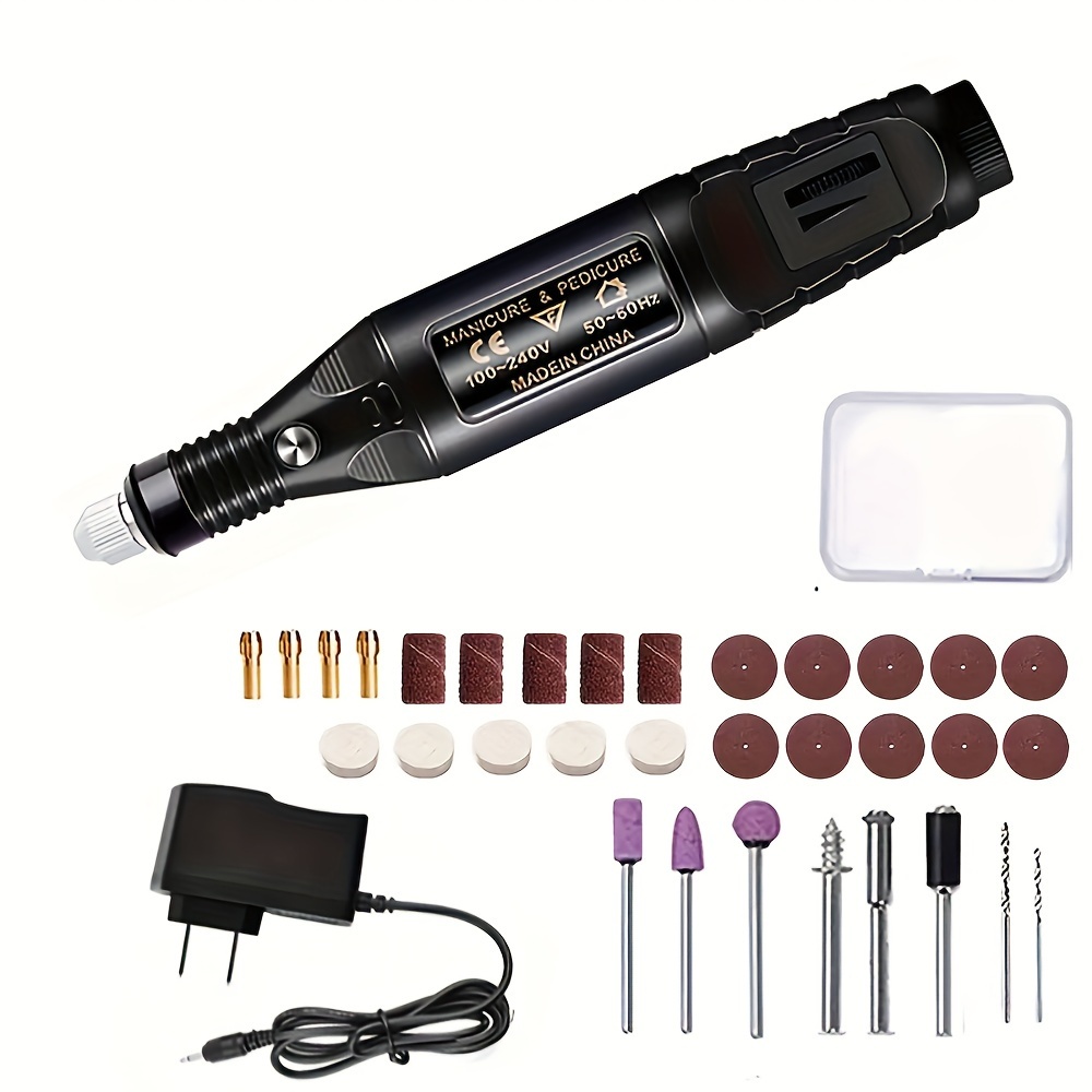 

34pcs Drilling And Polishing Tool Set, Multifunctional Electric Wire Mini Engraving Machine Polishing Pen For , Glass, Wood, And Plastic Polishing Tools.