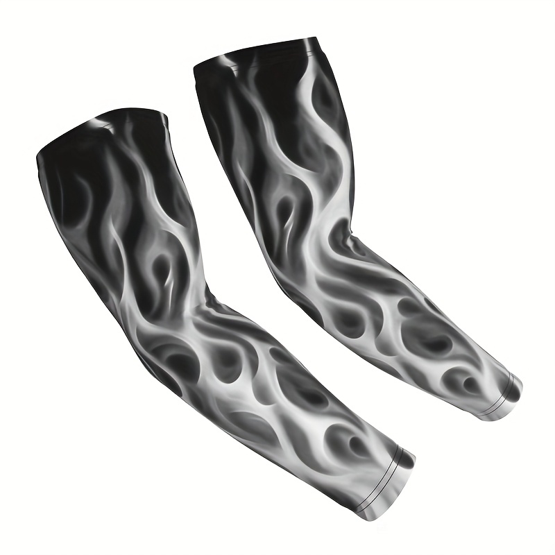 TEMU Men's Arm Sleeves With Flame Print