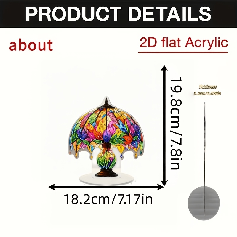 2d/flat Diy Acrylic Table Lamp Design Decoration Set, Unique Shaped Diamonds, Suitable For Home And Desktop Artwork, Room, Kitchen, Bedroom Wall Decoration