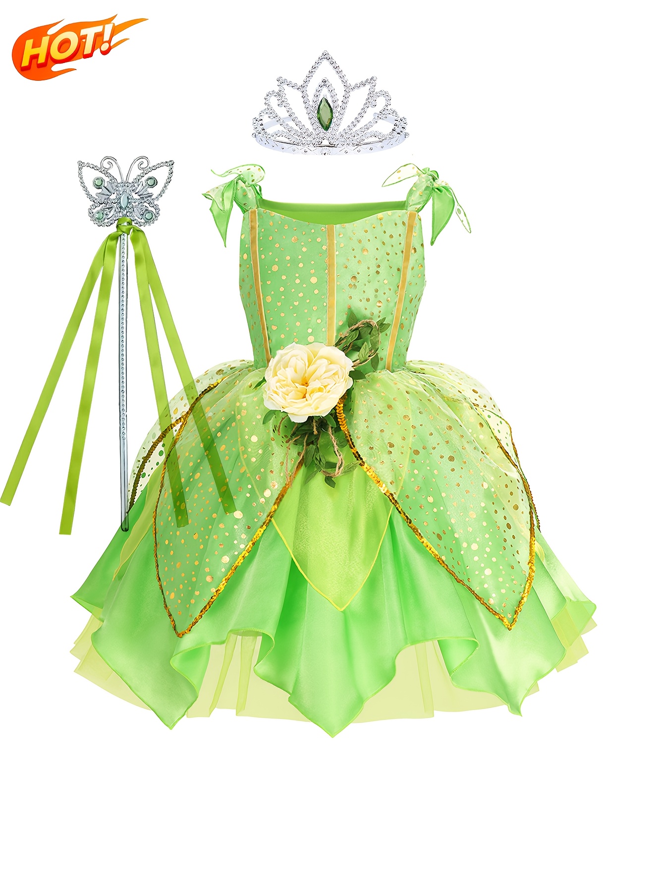 sachin and babi light blue dress Girls Fairy Costume Box with Wings Tutu Wand Flower Crown – Knotty Kid main image 0