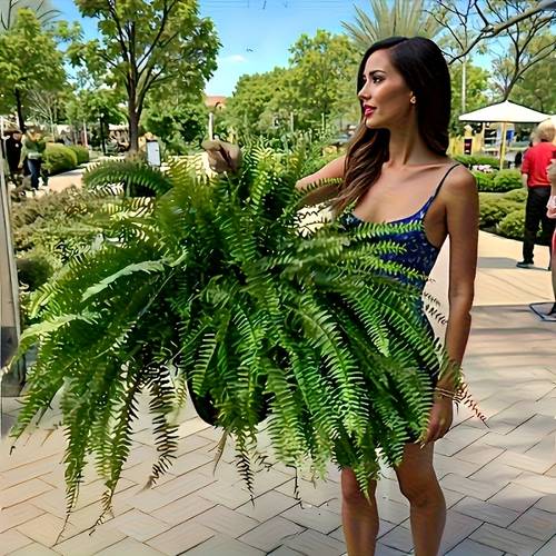 84 5cm 33inch large simulated boston fern plant for decorating home garden and care holiday plant christmas thanksgiving mothers day no pot included artificial plant for home decor natural durable