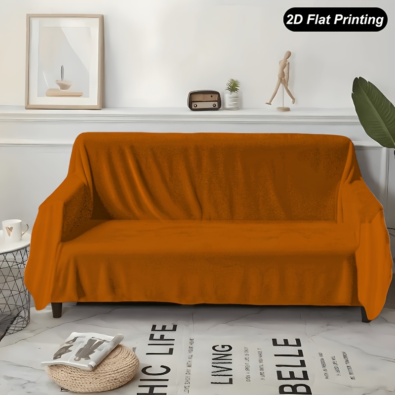 TEMU 1pc Burnt Sienna Sofa Cover Suitable For 1-4 Seater Sofas, Fit Couch Cover With Burnt Sienna Color, Machine Washable Polyester Slipcover For