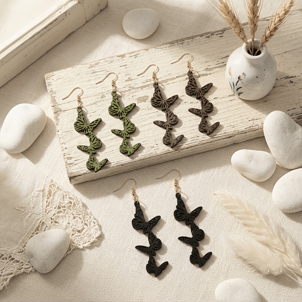 7pc Multicolor Butterfly & Dragonfly Statement Earrings Set