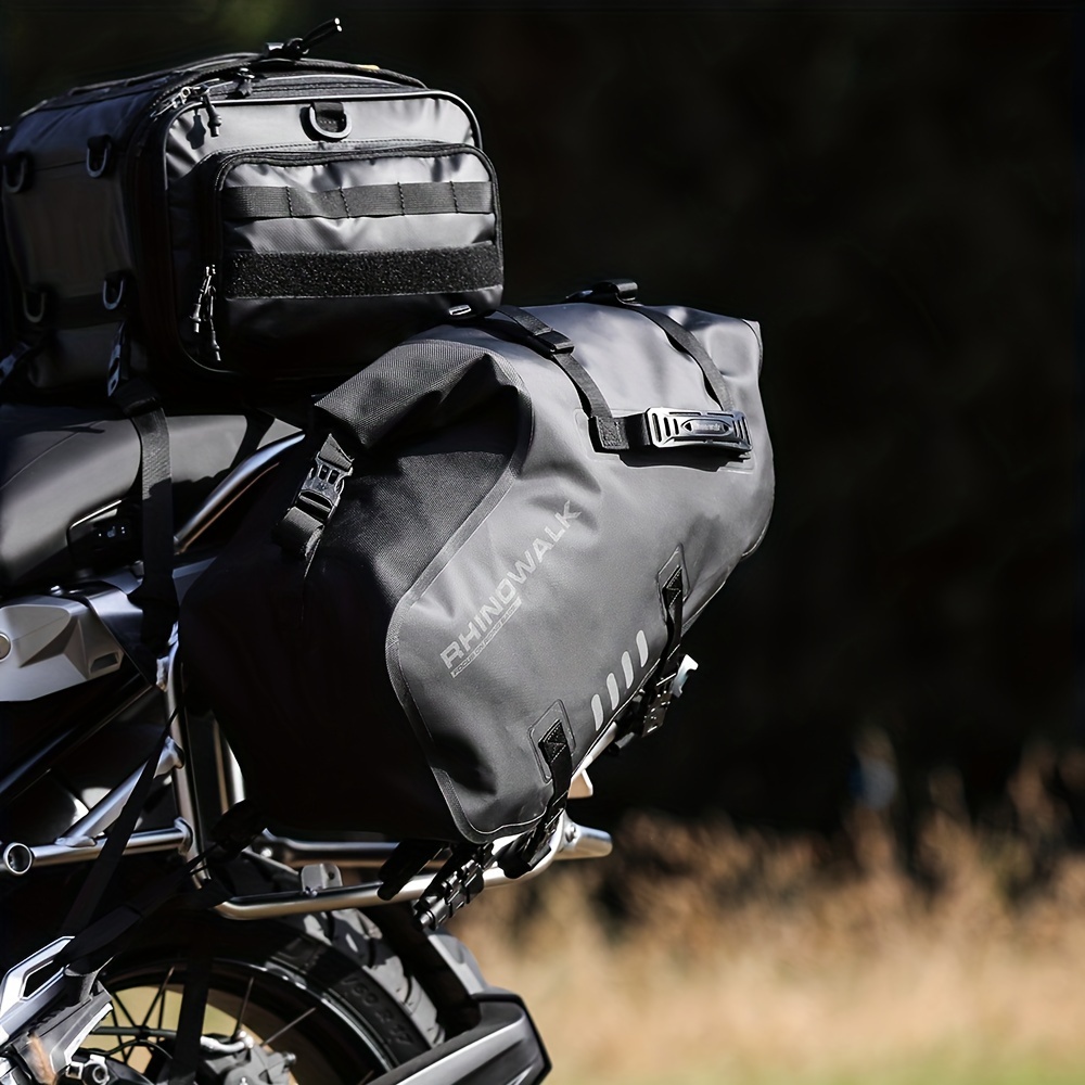 Rhinowalk 48L(2*24L) Motorcycle Waterproof Saddlebags Tail Bag Tool Side Bags
