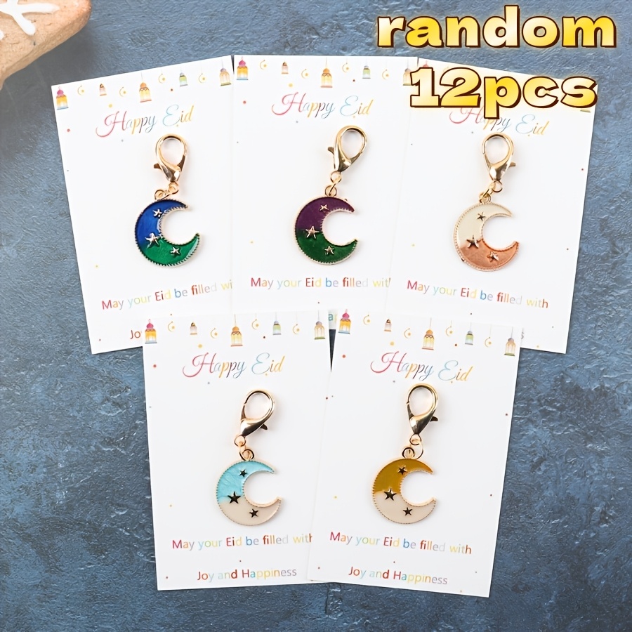 E-shop 12-teiliges Schlüsselanhänger-Set im zufälligen Stil für Ostern Ramadan, DIY-Taschenschnallen-Schlüsselring-Zubehör, langlebige Materialien für