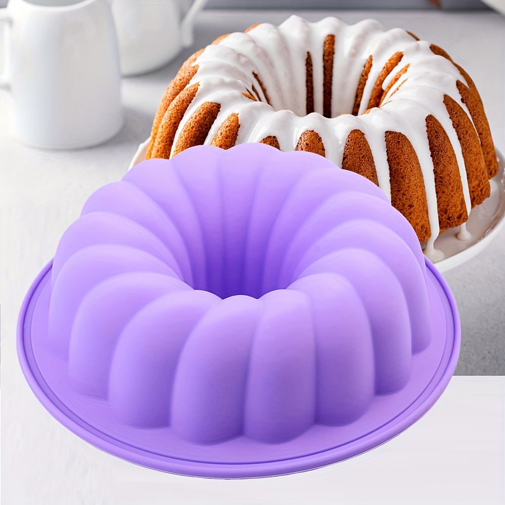 1 Silicone Cake Mold, Round Silicone Mold For Chiffon And Chocolate Cake Baking. Used For Making Cakes, , Bread, Chocolate Cakes, And Other Kitchen Baking Tools