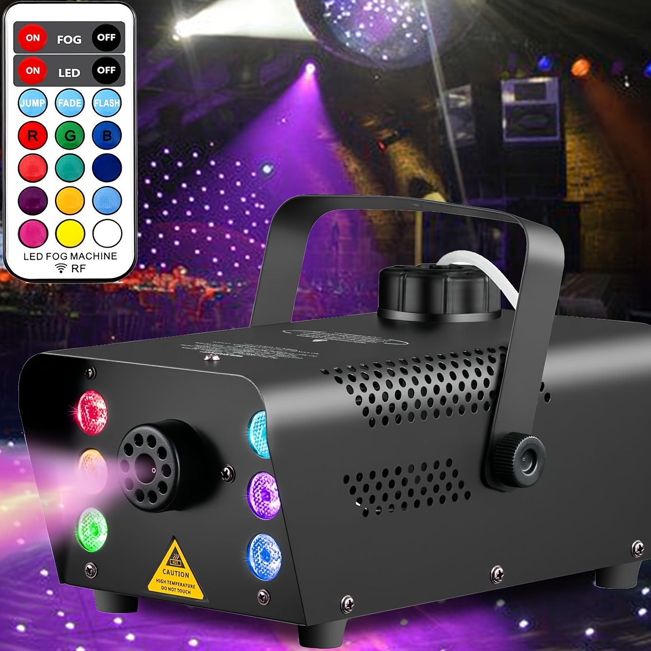 

Smoke Machine, Stage Smoke Effect, With 3 Led Lights, 12 Rgb, 500 Watt 2500 Cfm Stage Smoke Machine With Wireless Remote Control, Lighting Effects, For Bars, Parties, Weddings And Discos