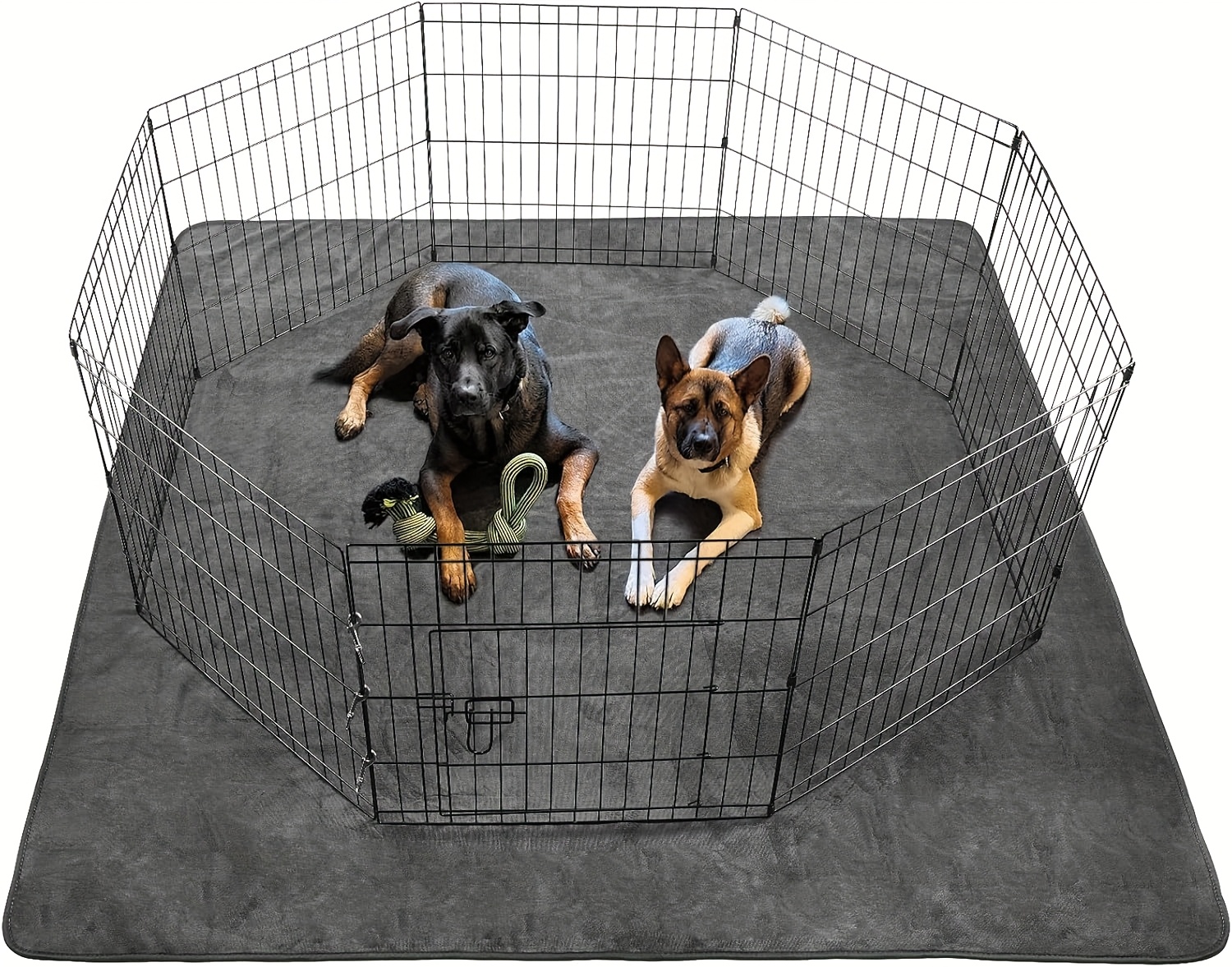 2-Pack Extra-Large Reusable Dog Potty Pads, Non-Slip Washable Mats for Floor, Crate, Or Playpen, Fast-Absorbent And Durable Pet Whelping Pads for Incontinence, House Training & Holiday Home Cleaning, 88.9X119.38cm, Gray