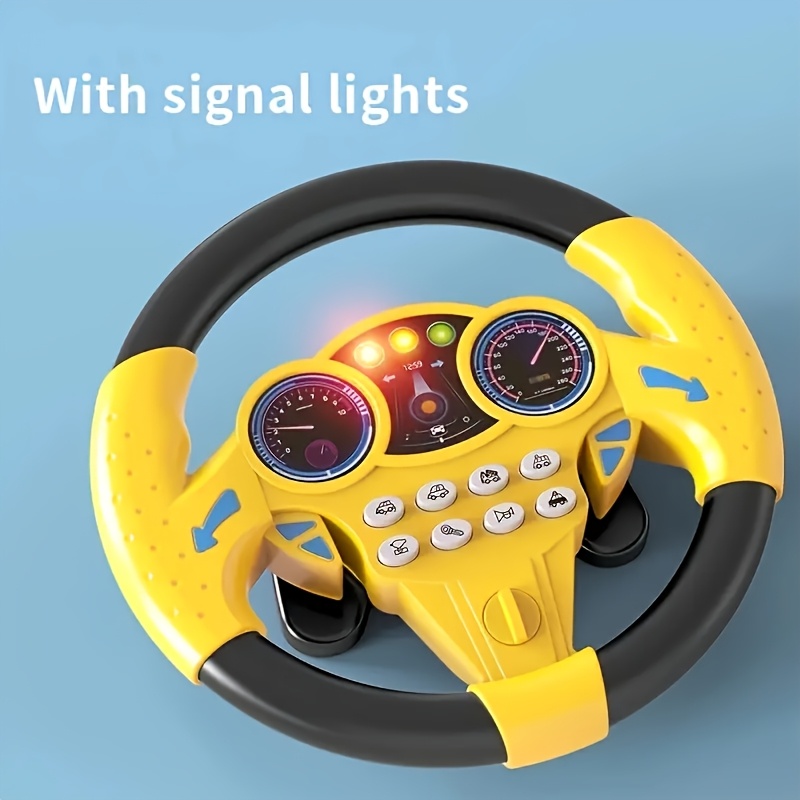 kids driving simulator steering wheel toy with suction cups interactive car wheel for educational play plastic material multi functional with sound effects gift for children   2