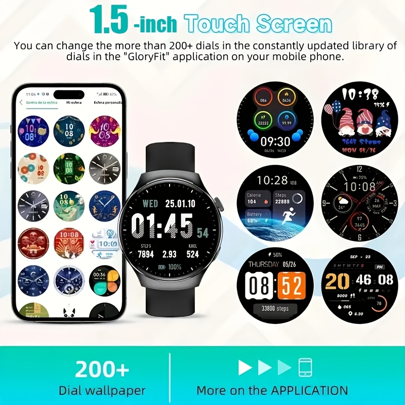 Valentine'S Day Gift - a Popular New Silicone Strap Smartwatch, Suitable for Both Men And Women, Capable of Making/Receiving Calls, Step Counting, Calorie Tracking, Multiple Sports Modes, Remote Camera Control, Music Playback, Alarm Reminders