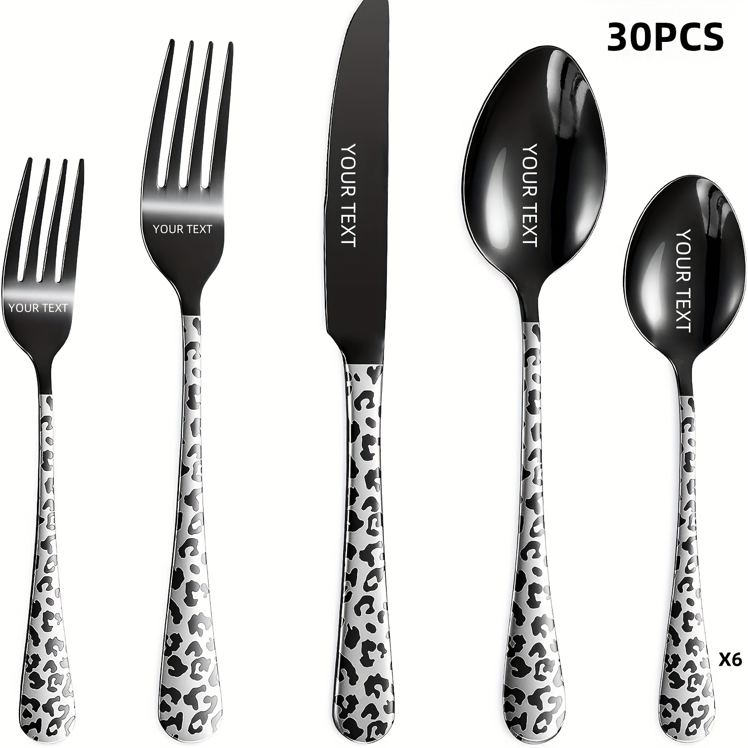 personalized   print tableware set stainless steel  n fork knife   polished durable ideal for home kitchen holiday dining stylish cutlery durable utensils   Product details 6