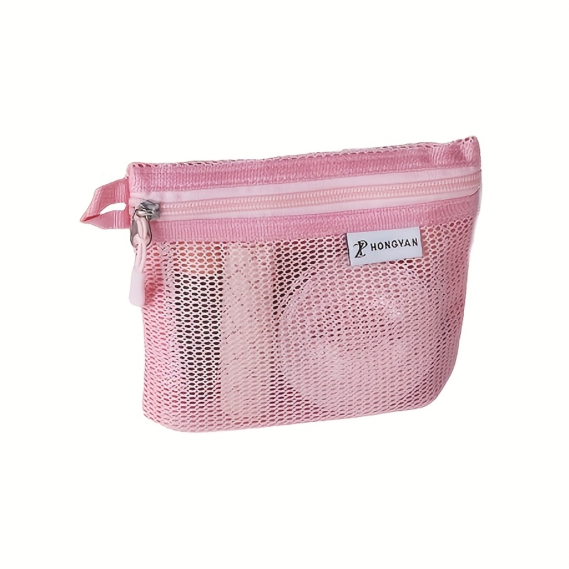 TEMU 1pc Thickened Nylon Portable Shower Handbag, Transparent Mesh Makeup Bag, Storage Bag, Travel Toiletry Bag, Portable Toiletry Bag, Men's And