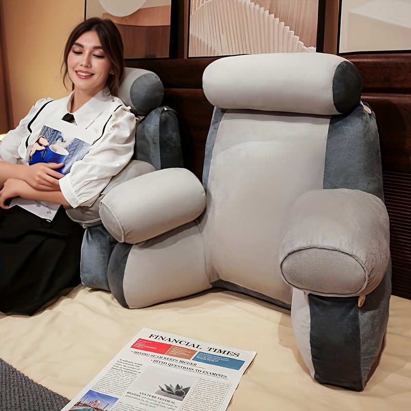 1pc extra tall lumbar support cushion with removable cover for sofa bed office chair posture   back pillow with zipper closure home   ergonomic seat cushion cushion for sitting reading companion modern geometric pattern plush polyester fill Product details 0
