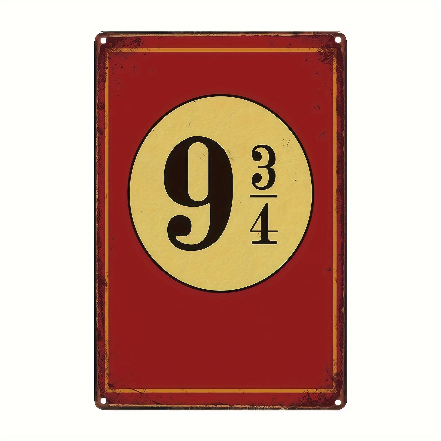 

Vintage Style Mysterious Platform 9¾ Tin Sign - Iron Wall Hanging Art, Pre-drilled Holes, Weather Resistant, Multipurpose English Language Decor For Home, Bar, Garage