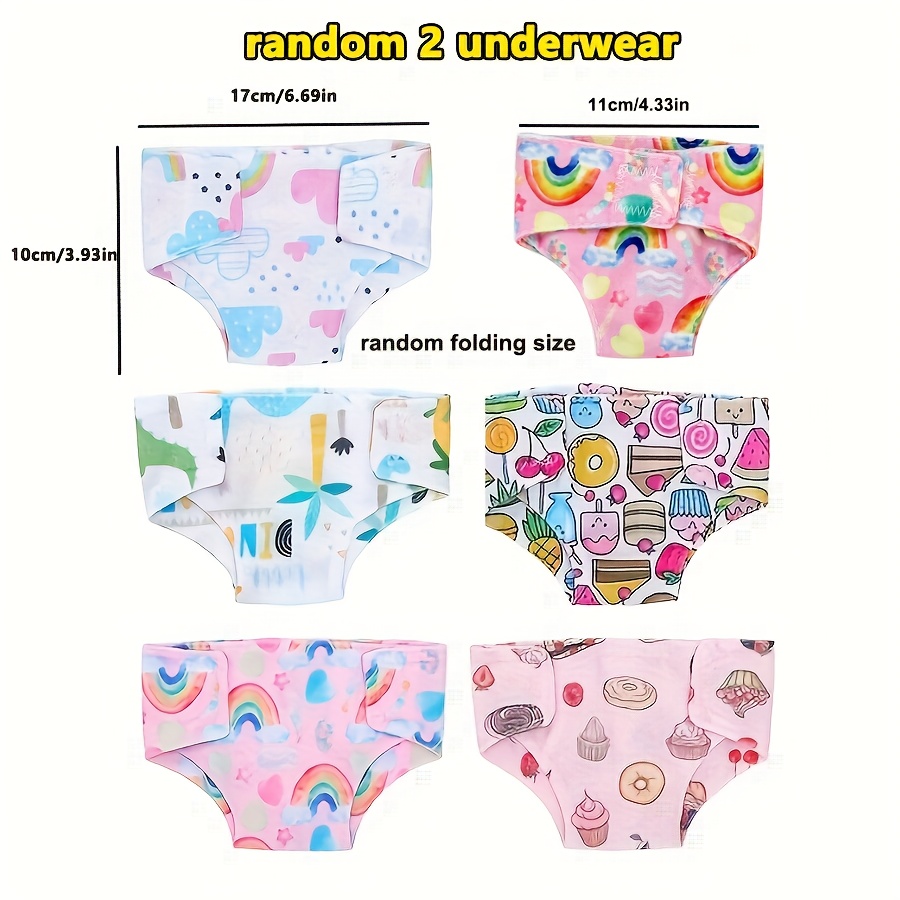 Image of Random 2pcs/7pcs 18-inch Doll Cute Apron And Leggings Set With Underwear Accessories For Toy, Up Toys, Chrsitmas/birthday Gift, Handmade Doll Clothing Outfits