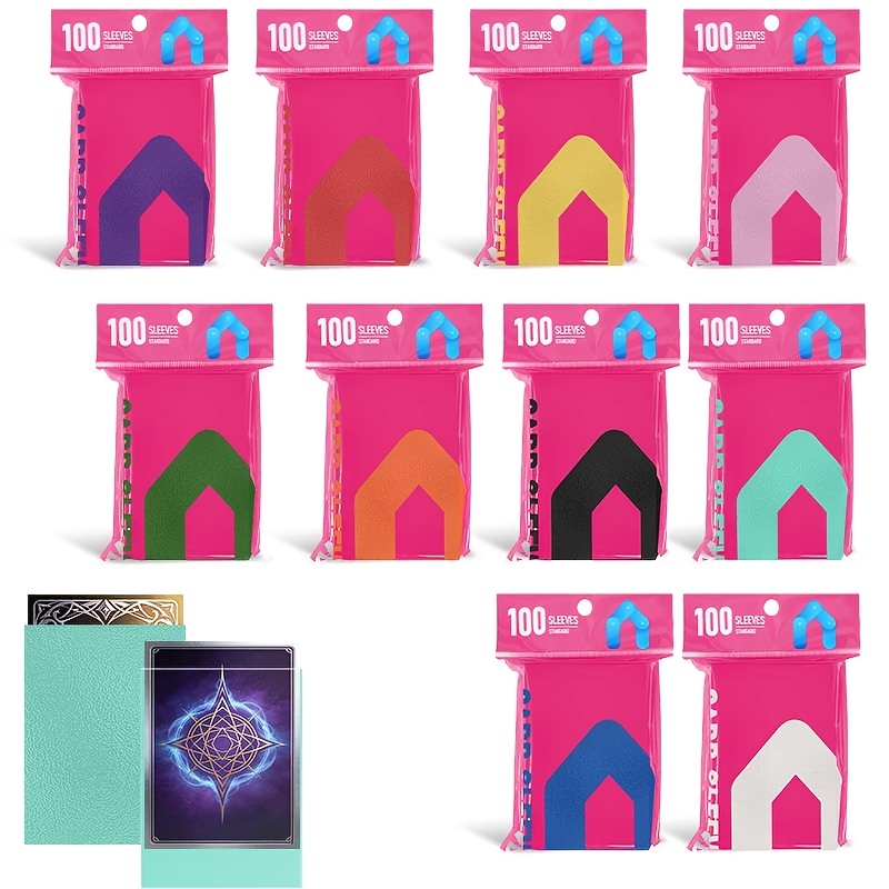 TEMU 1000 Protège-cartes Mats, 10 Couleurs, Taille Standard. Convient aux Jeux à Échanger, Cartes de Sport, Cartes de Baseball, Cartes de Célébrités.