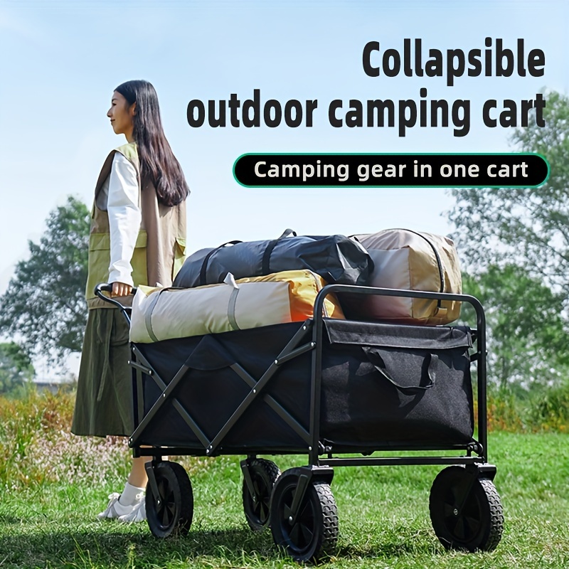 

Portable Foldable Camping Cart, 5-inch Cart For Outdoor, Suitable For Outdoor Camping, Picnicking, Beach, Travel