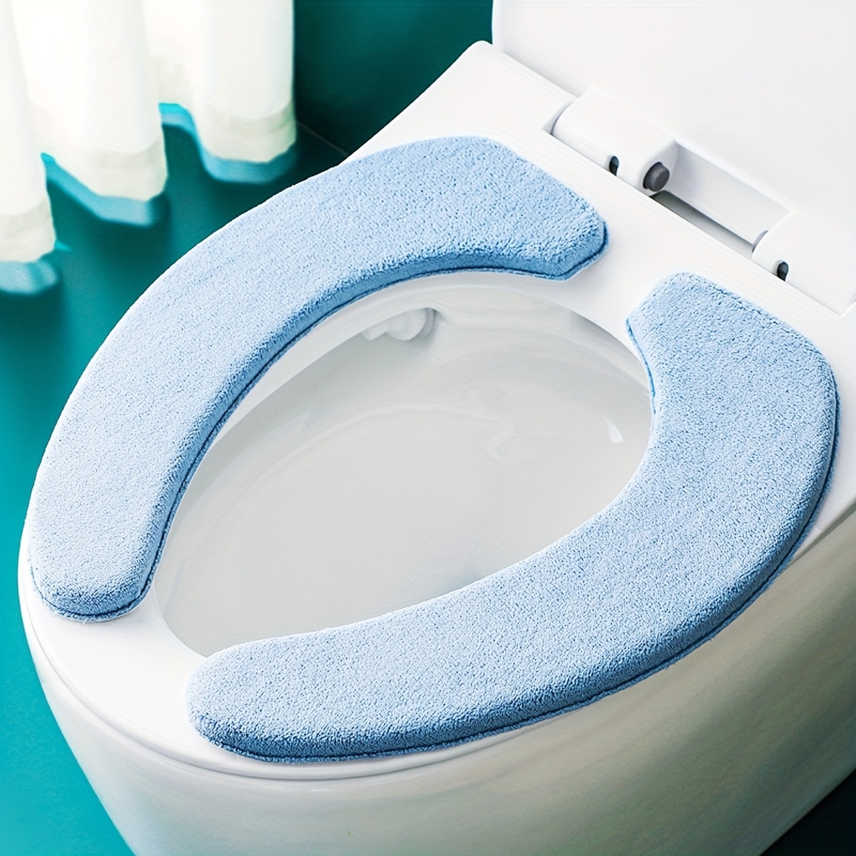 TEMU 柔らかく洗える便座クッションセット、厚手で快適、取り付け簡単、ほとんどのトイレに適したバスルームアクセサリー