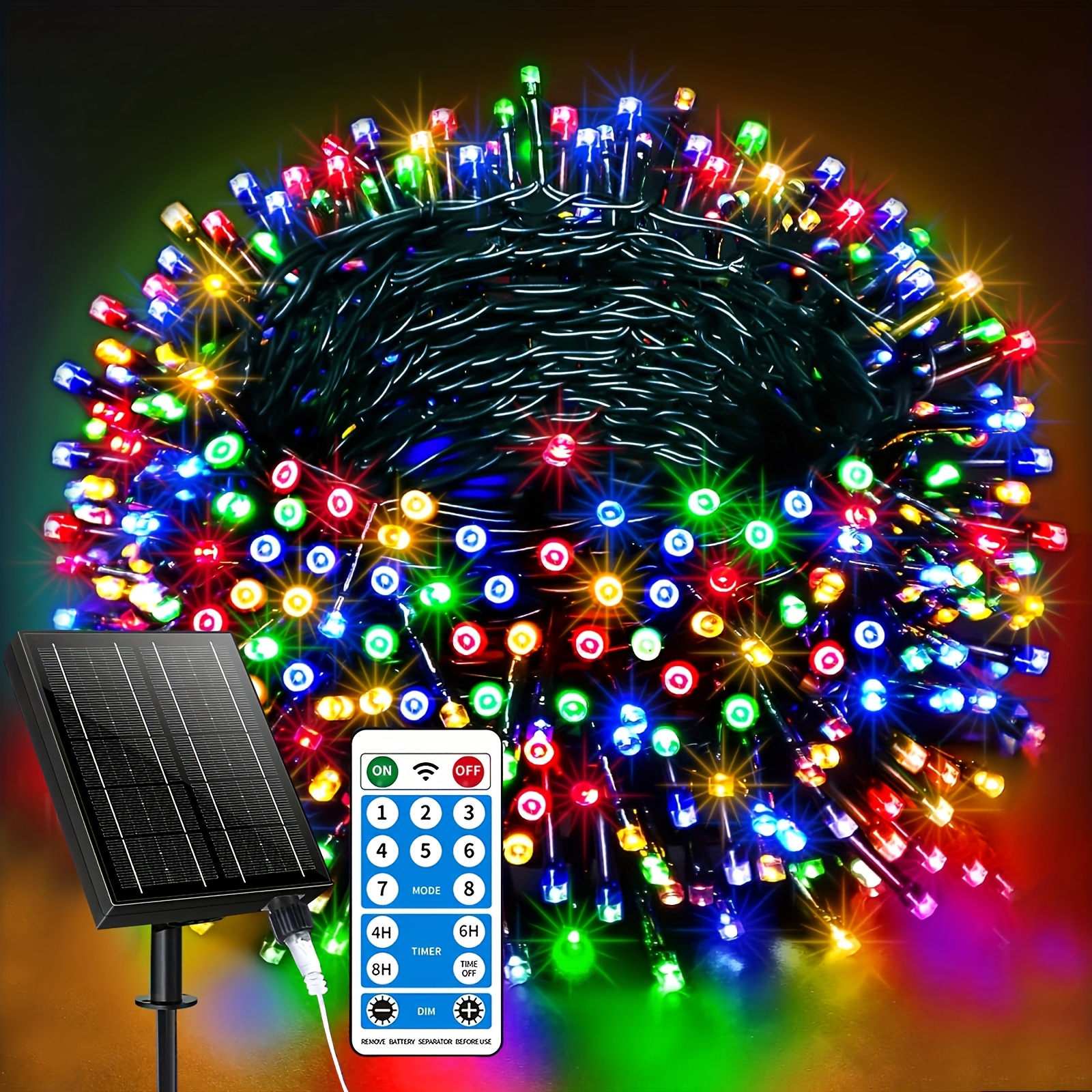 TEMU Solar Powered 89ft 300 Led Rope Light High End Villa Solar Outdoor 8 Extra Long Indoor And Outdoor Decorative Lighting For Bedroom Party Wedding