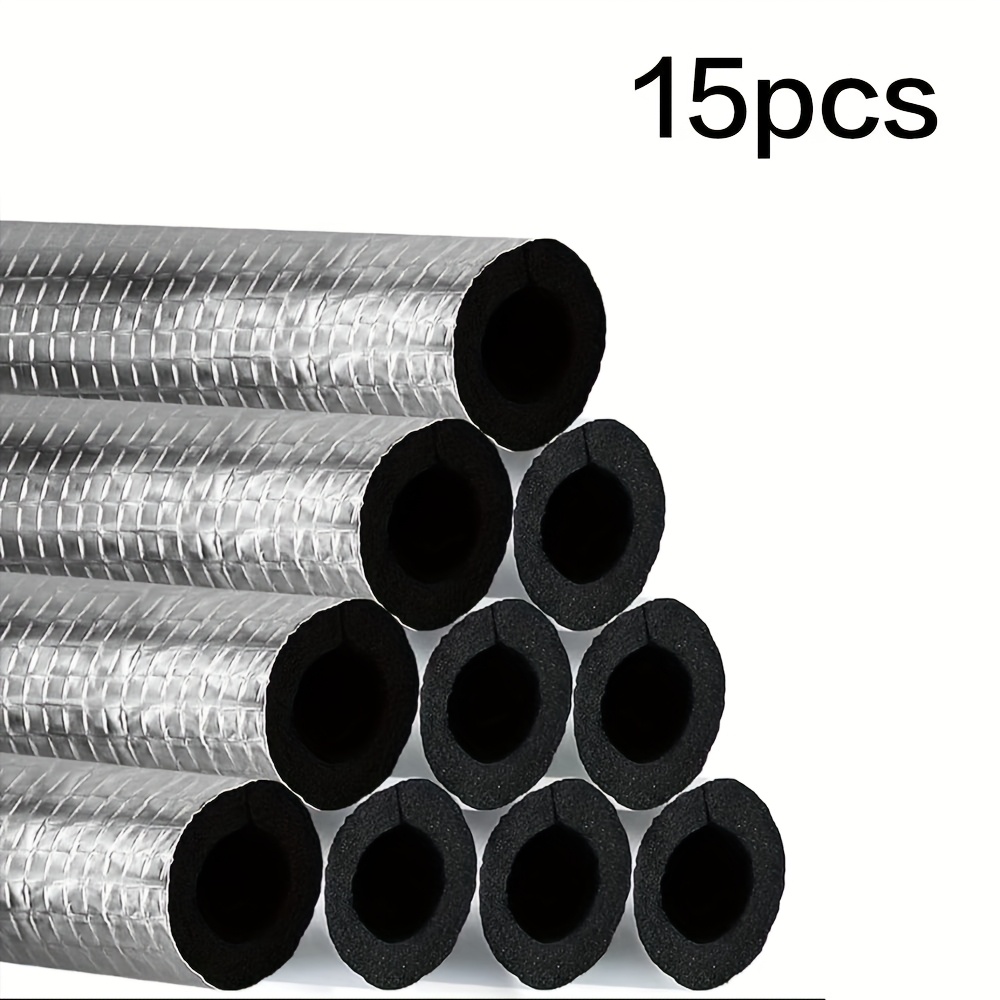 TEMU Tube d'isolation en mousse pour tuyaux (17,72 pouces de long, diamètre du trou de 0,78 pouces, tube en aluminium recouvert de mousse isolante