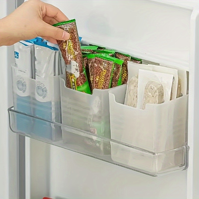 1pc stackable fridge organizer bins clear plastic storage containers for refrigerator side door kitchen accessories for fruit eggs snack organization kitchen stuff