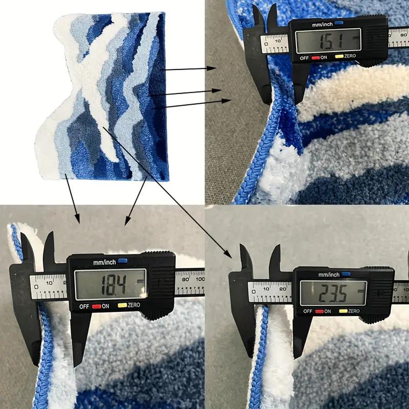 1pc abstract flocked bath mat soft comfortable non slip rubber backed polyester blend machine washable decorative oblong tufted carpet for bedroom living room and coffee table living room accent decorative carpet nonslip rubber backing bathroom rug fluffy plush winter decor decoration Product details 7