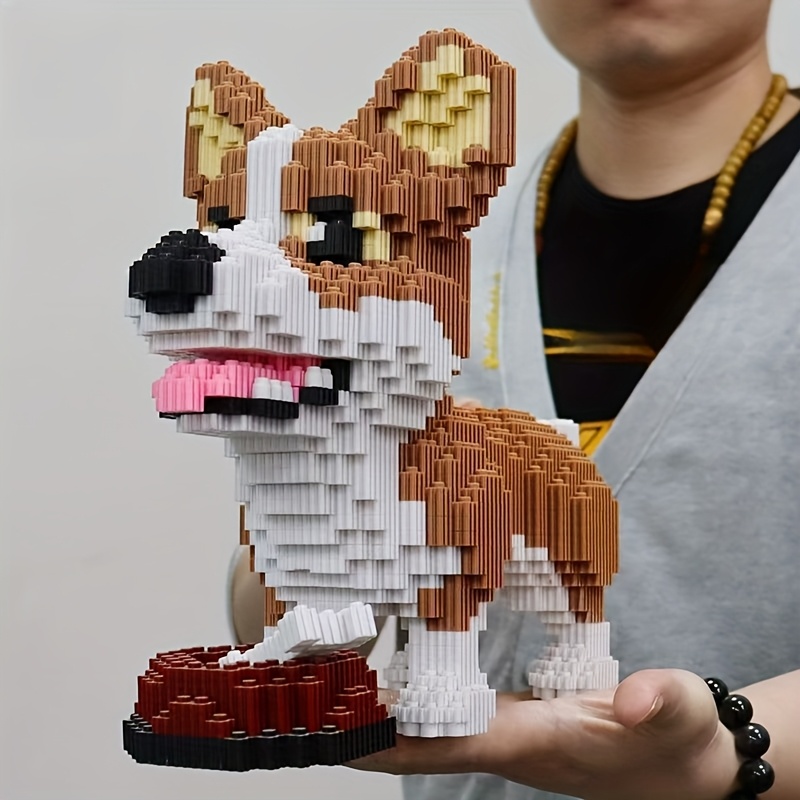 4000pcs cute corgi dog building blocks set adorable cartoon Temu