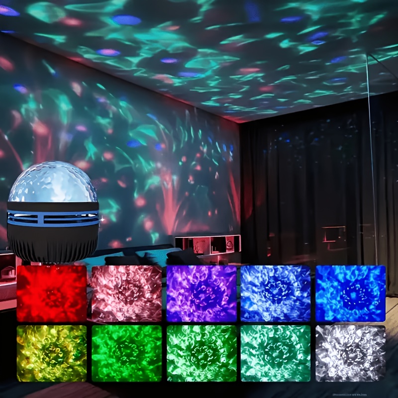 room decoration ripple wave projection light usb powered remote adjustable ceiling atmosphere light suitable as bedroom night light holiday gift mood lighting party decoration usb powered no   Product details 1