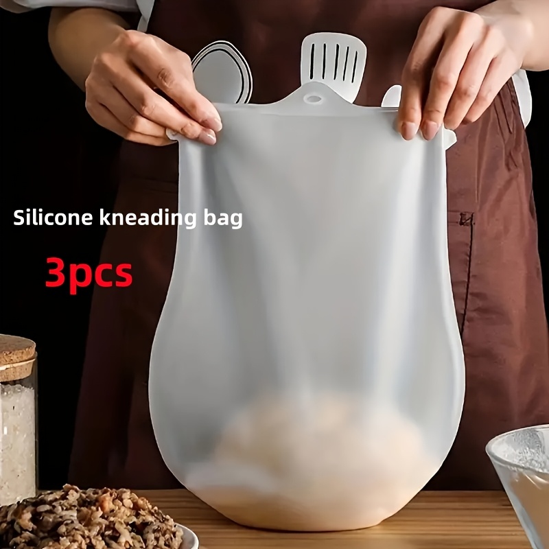 

3pcs-silicone Bag, For Restaurants, Flour Mixing Bag, Multi-functional Dough Mixing Bag, Suitable For Bread, Pastries, Pizza, Corn Cake, Flour Mixing Bag, Storage Bag, Cooking Tools For Baking Use