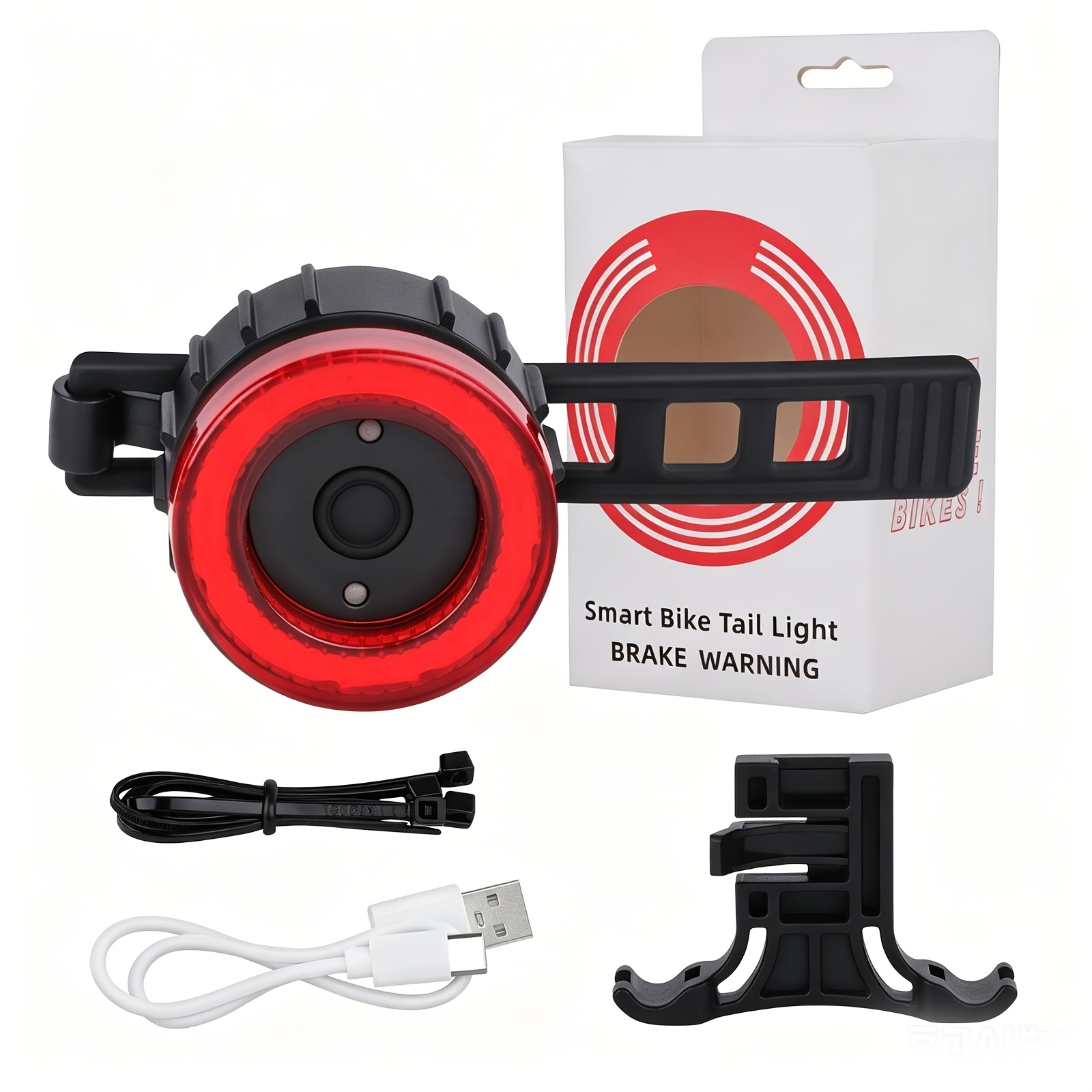 TEMU Sensing Light, Rechargeable Usb-c Led Rear Light For Road Mountain Commuter Bikes, Auto Brightness Cycling Safety Taillight - Great Value