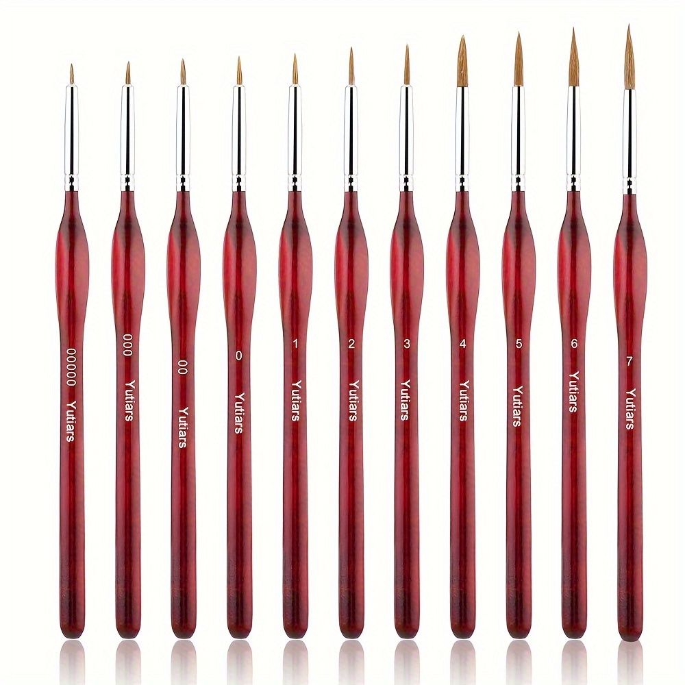 

Miniature Paint Brushes, 11pcs Micro Detail Paint Brush, Acrylic Paint Brushes, Triangular Grip Handles Art Brushes For Watercolor, Oil, Face, Nail, Acrylic Painting