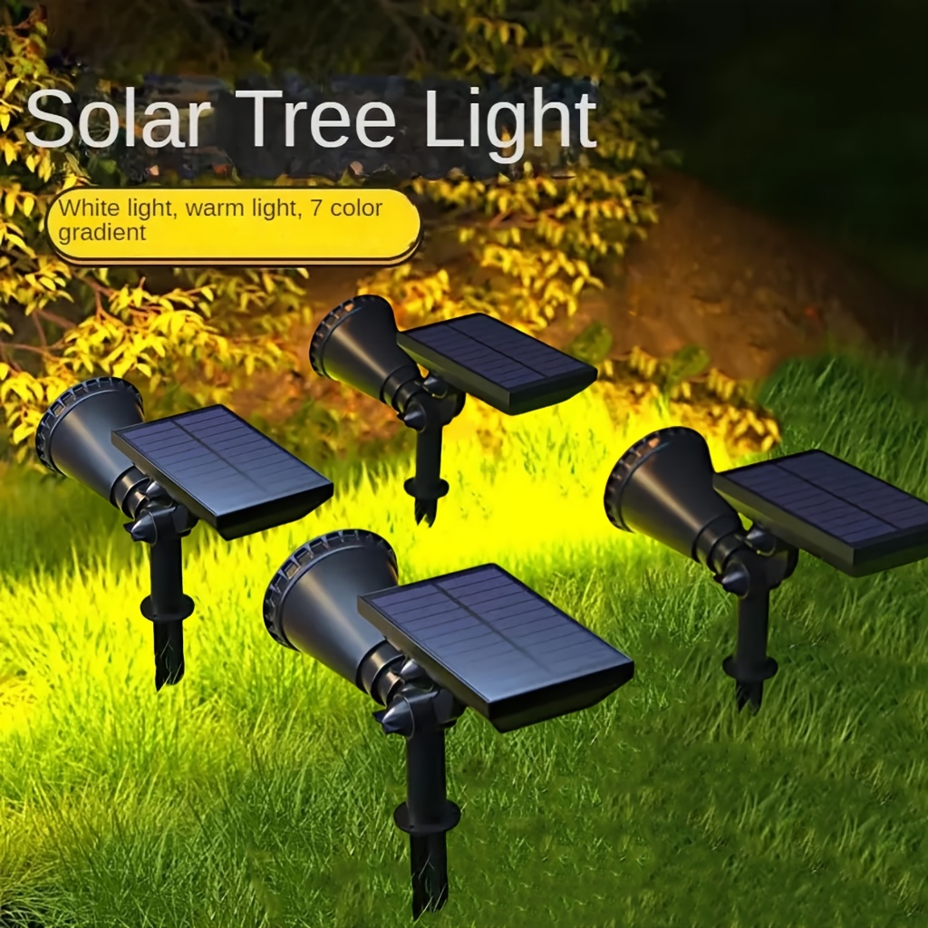 China Solar Spot Lights Outdoor 2-in-1 Colored Adjustable 7 LED Waterproof Security Tree Spotlights Lawn Step Walkway Garden Changing Fixed Color Product - Foto 2