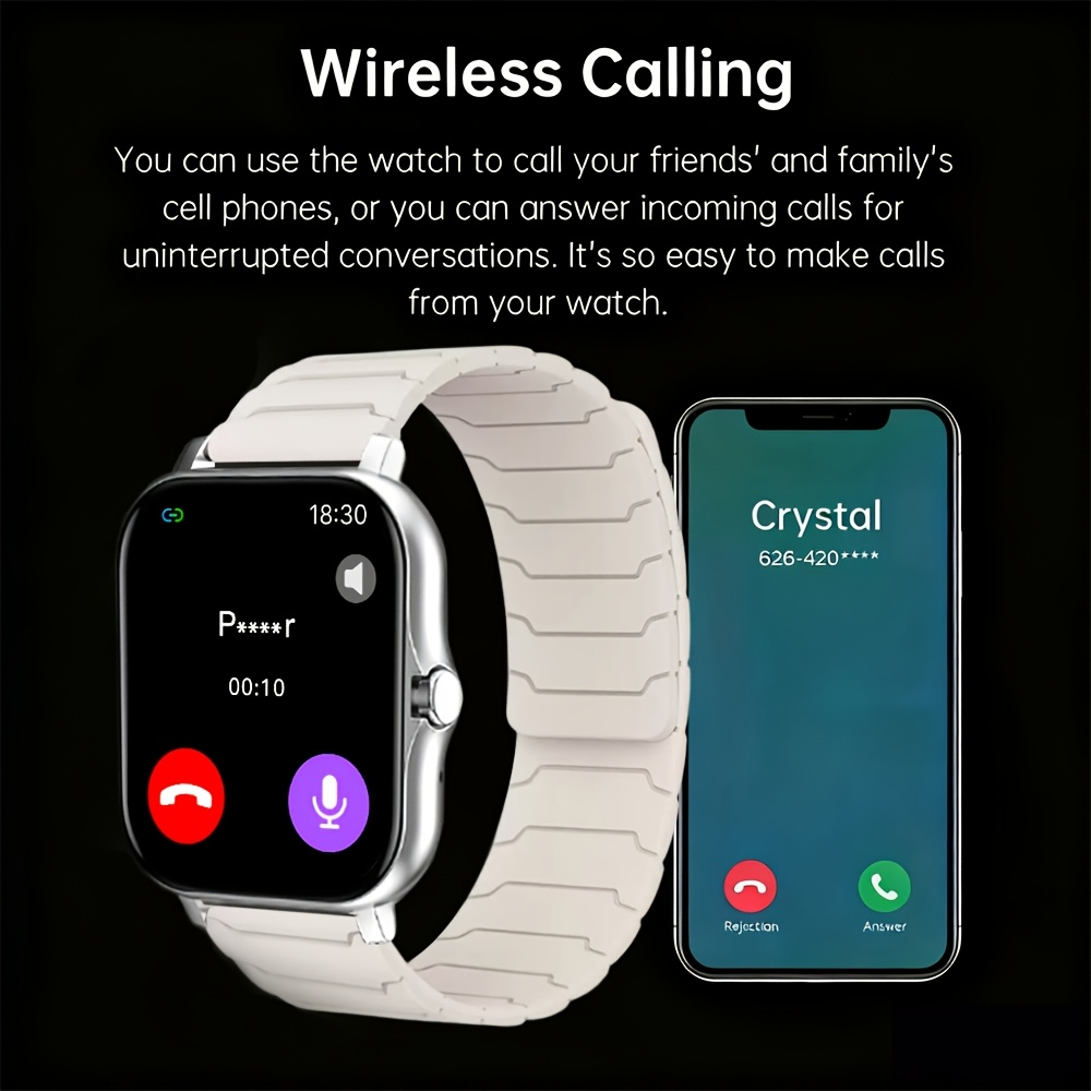 2.01-Inch Full Touch Screen Silicone Strap Smart Watch