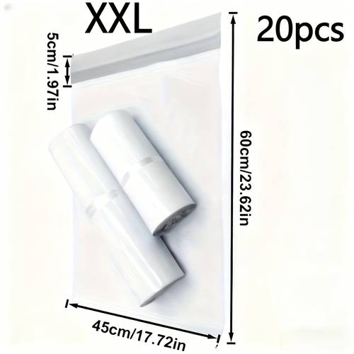 20pcs white thickened self sealing mailing bag in mixed sizes oversized shipping bag with reinforced edges suitable for commercial use clothing packaging and large packages