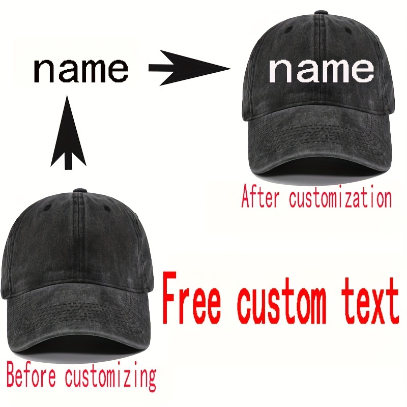 TEMU Customizable Cotton And Baseball   For Men - Free Text Personalization