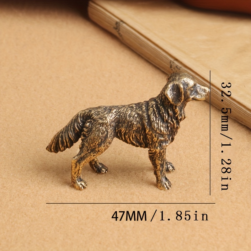 Image of Brass Crafts Decoration, Bronze Color, Dog Bronze Color Carving Interior Tabletop Decoration, Gifts
